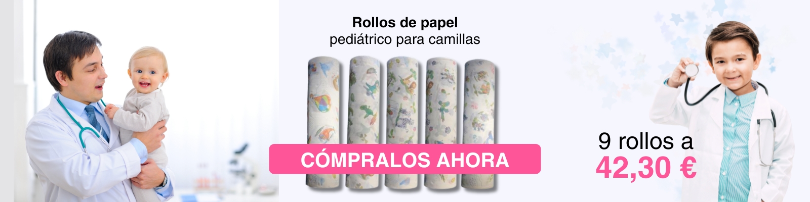 Rollos de papel pediátrico para camillas