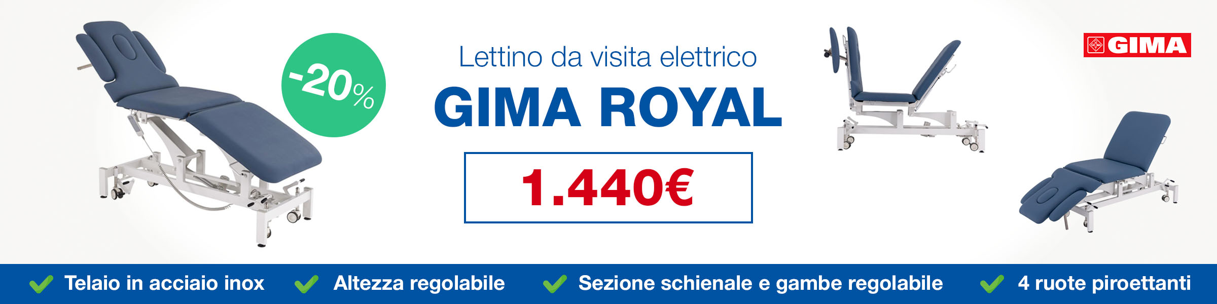 Lettino elettrico GIMA ROYAL