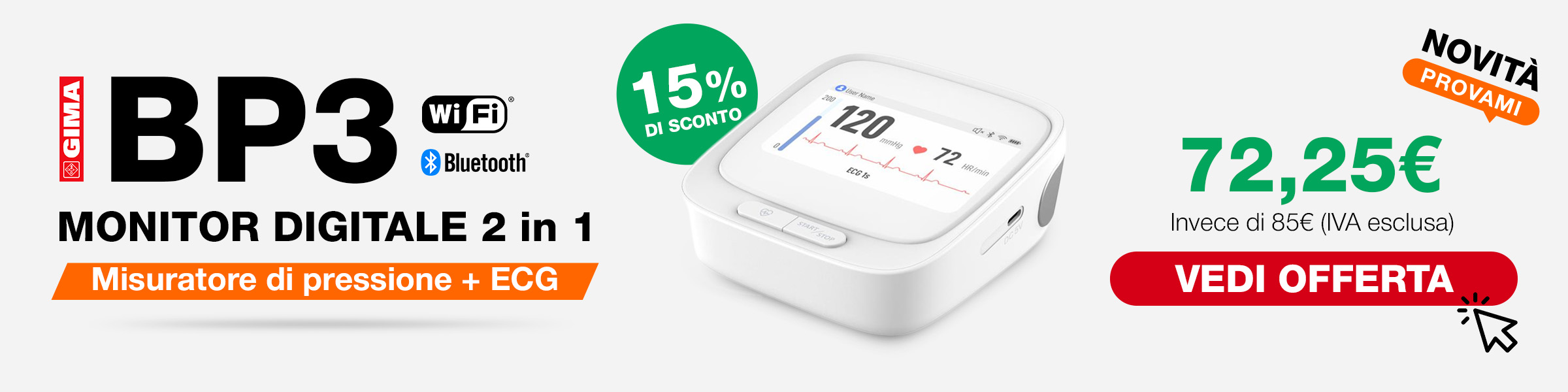 BP3 Misuratore di pressione con ECG