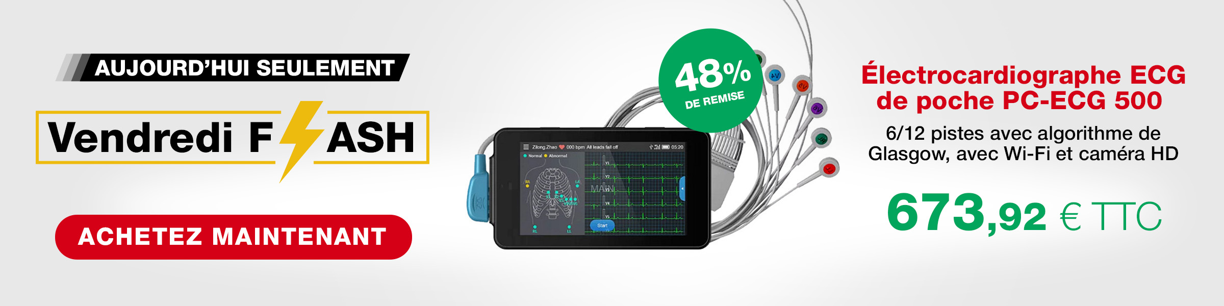 Vendredi Flash Électrocardiographe ECG de poche PC-ECG 500