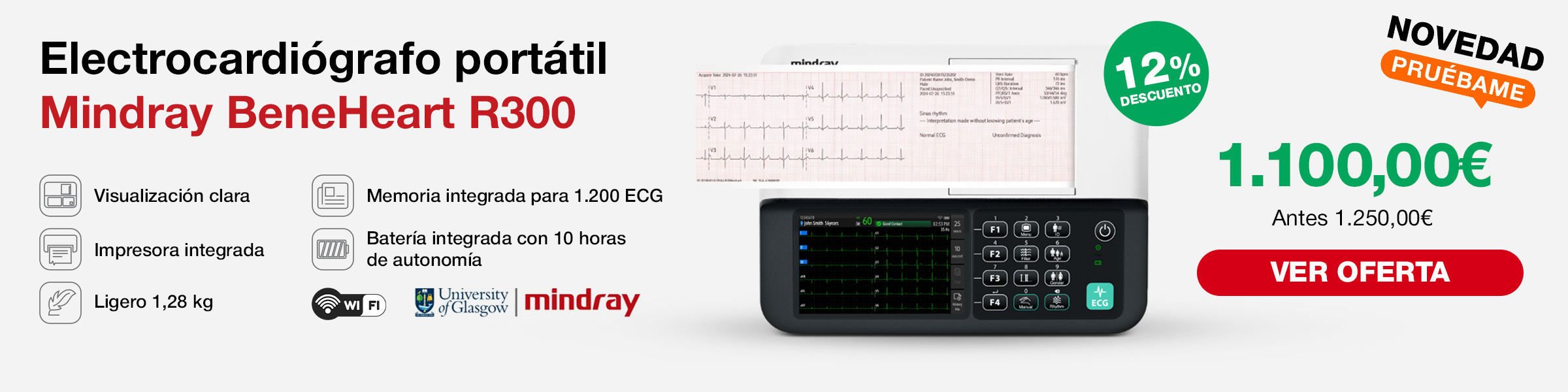 Electrocardiógrafo Mindray BeneHeart R300
