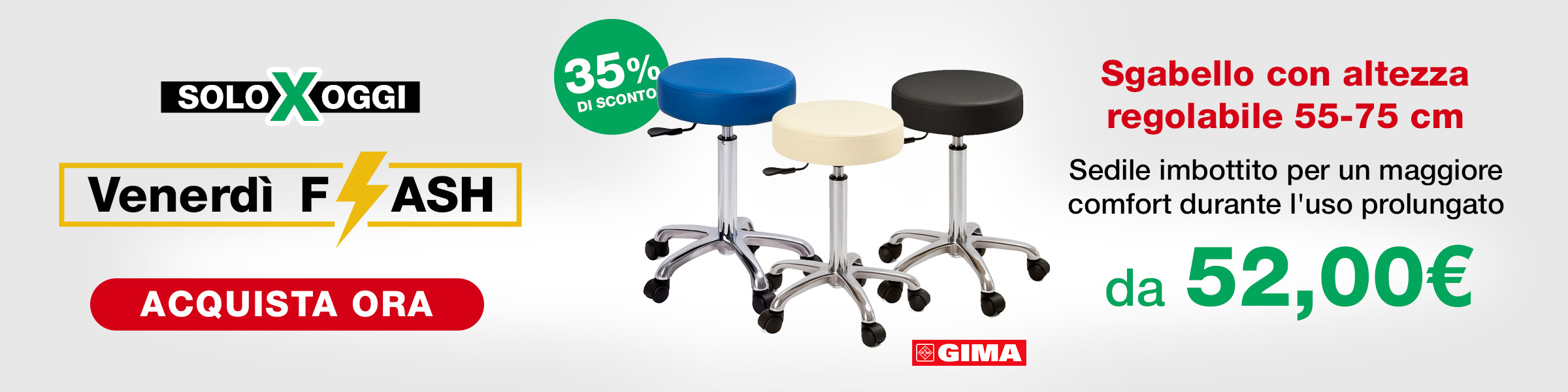 Venerdi Flash - Sgabello altezza regolabile promozione