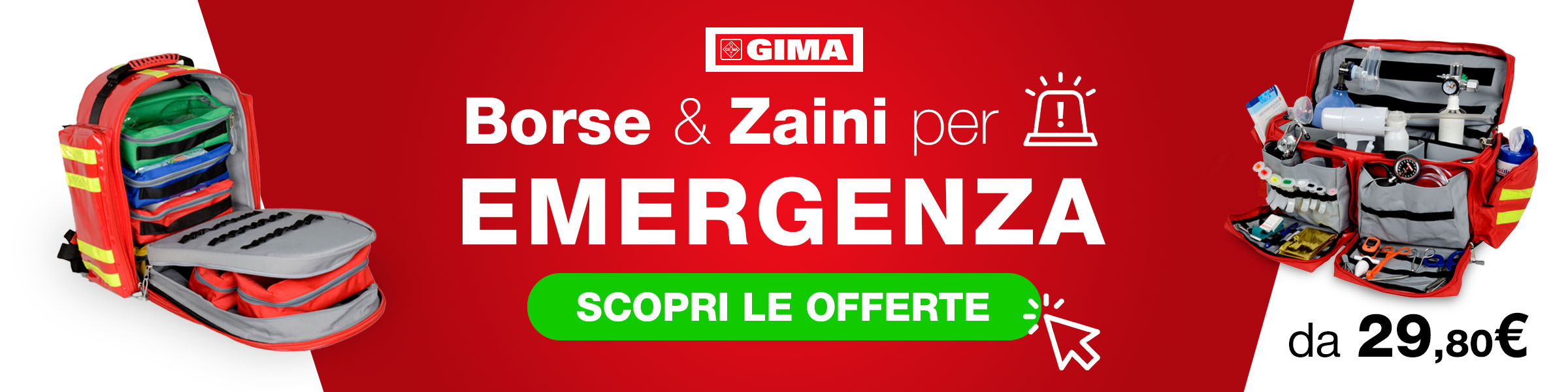 Banner Borse e zaini emergenza