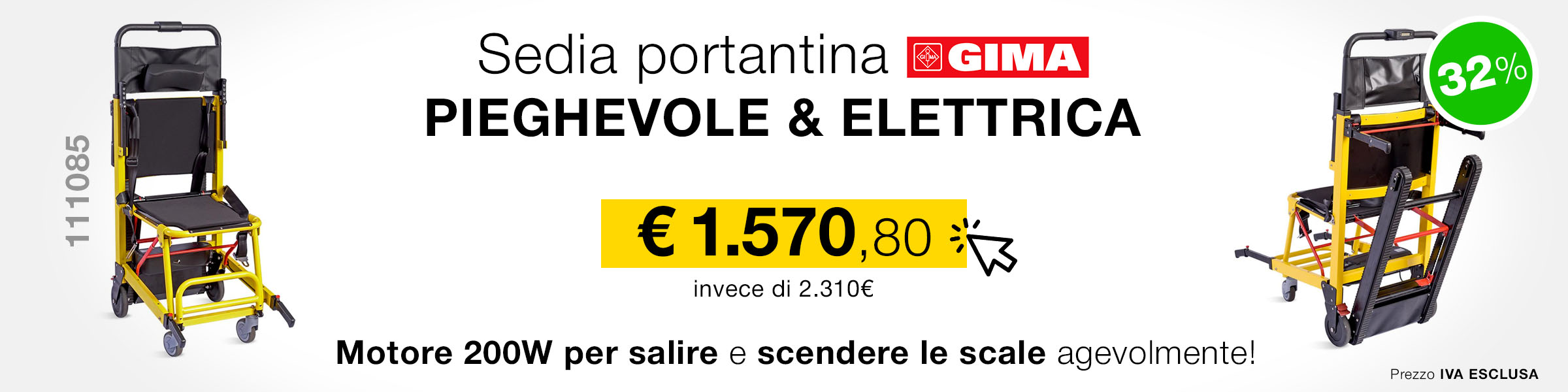 Sedia portantina pieghevole elettrica