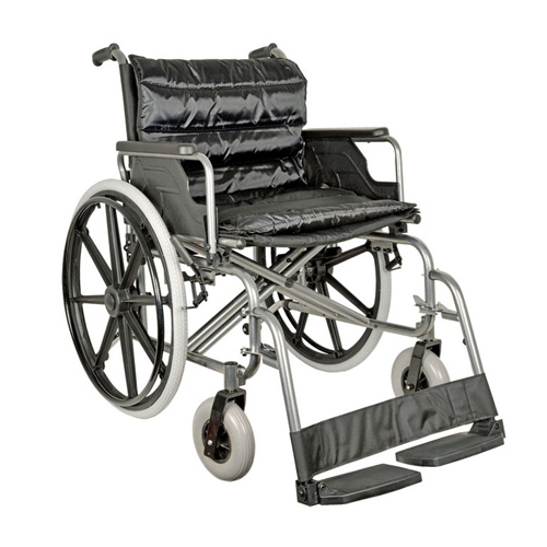 extra large dobrável com rodas pneumáticas e braços de mesa - assento 56 cm