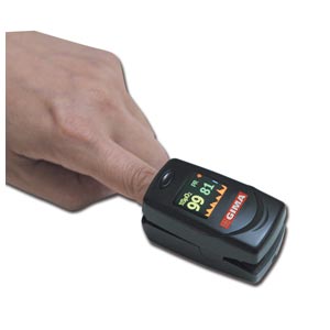 Saturimetro da dito Oxy-6 a colori con indice di perfusione e allarmi - adulti