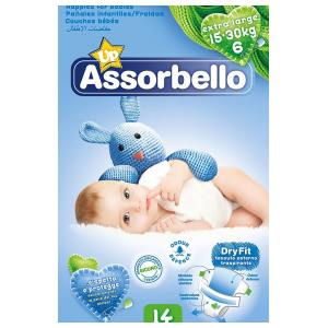 Assorbello Up Pannolini con adesivi Taglia 6 Exta Large 15/30 kg