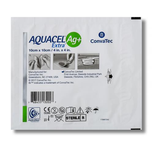Aquacel Ag+ Extra Medicazione con ioni argento 10x10 cm
