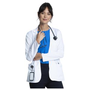 Cherokee Project Lab bata femenina curta de algodão misto com botões branca - XL