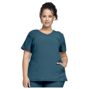 Cherokee Infinity Túnica femenina com decote em V azul caraibas - XS