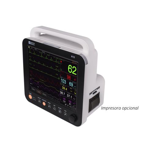 Monitor multiparamétrico GIMA K12 con pantalla táctil - ECG, RESP, TEMP, PANI, SpO2