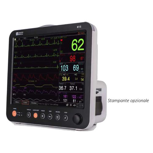 Monitor multiparametrico GIMA K15 touchscreen - ECG, RESP, TEMP, NIBP, SpO2