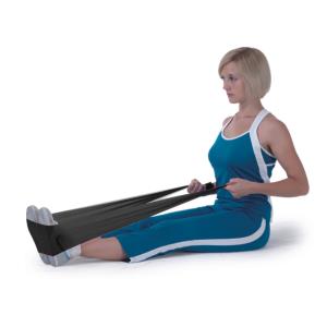 Faixa elástica de resistência para exercícios – 1,5 m (preta)