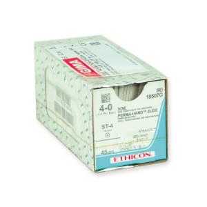 Suture non assorbibili Ethicon Seta, ago retto da 19 mm, USP 4/0 - nero