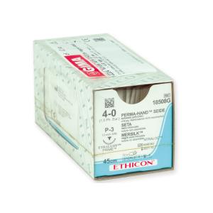 Suture non assorbibili Ethicon Seta, ago 3/8 da 13 mm, USP 4/0 - nero