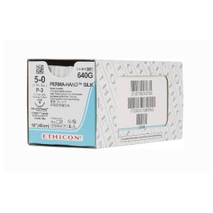 Suture non assorbibili Ethicon Seta, ago 3/8 da 13 mm, USP 5/0 - nero