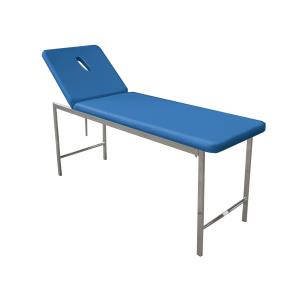 Marquesa para consulta médica em aço cromado, com furo - Azul