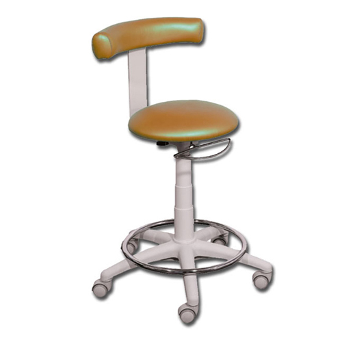 Sgabello Gynex ad altezza regolabile 53 - 66 cm con sedile imbottito e base con ruote e anello - arancione Amsterdam 