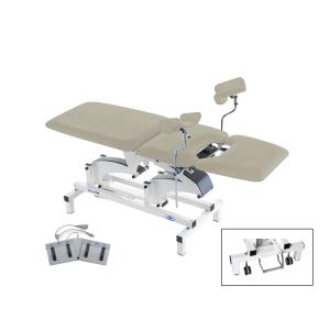 Lettino polivalente TEST PLUS UROGYN elettrico a tre sezioni con ruote - Beige