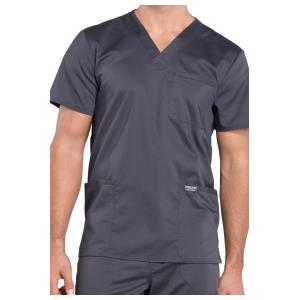 Cherokee Revolution Men's V-Neck Top in Pewter - M