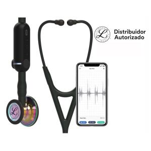 Estetoscópio Littmann CORE Digital 8572 - Preto acabamentos arco-íris brilhante