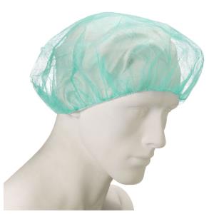 Cuffia monouso in polipropilene - verde, non sterile, con elastico, 100 pezzi