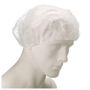 Cuffia monouso in polipropilene - bianco, non sterile, con elastico, 100 pezzi