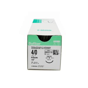 Dafilon suture non assorbibili in nylon, ago 3/8 di precisione da 11mm, USP 6/0 - filo blu da 45 cm
