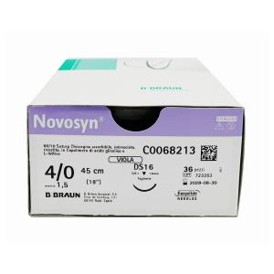 Novosyn suture assorbibili in poliglactina 910, ago 3/8 da 16 mm, USP 3/0 - filo viola 45 cm