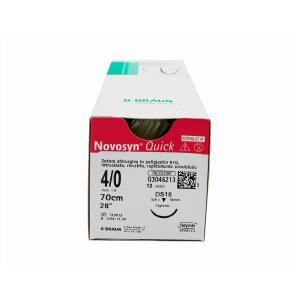 Novosyn Quick suture assorbibili in poliglactina 910, ago 3/8 da 19mm, USP 3/0 - filo incolore 70 cm