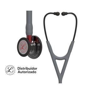 Estetoscópio Littmann Cardiology IV - 6183 - cinza acabamentos vermelho e fumo brilhante edição limitada
