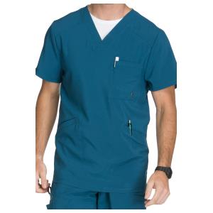 Cherokee Infinity Casaca sanitaria de hombre con cuello en V azul caribe - Talla M