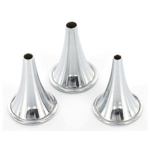 Set 3 speculum auricolari Hartmann in inox 4, 5, 6 mm