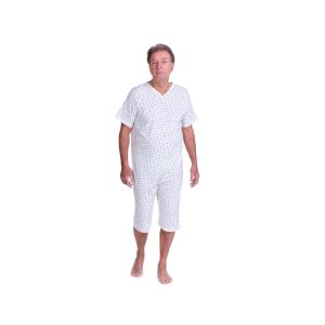 Pijama de saúde anti-manipulação homem mangas curtas 100% algodão