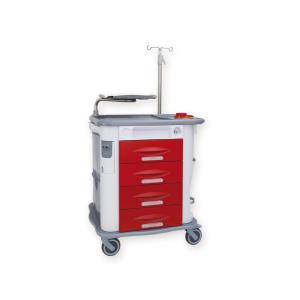 Carrello emergenza Aurion con 4 cassetti - rosso