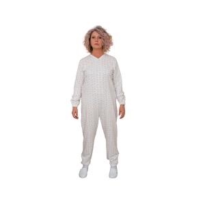 Pyjama de santé antimanipulation femme manches longues 100 % coton polaire