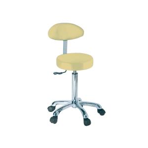 Taburete regulable en altura de 55 a 75 cm con respaldo - crema