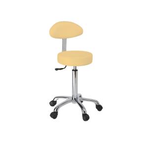 Taburete regulable en altura de 55 a 75 cm con respaldo - crema