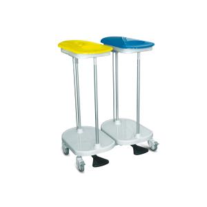 Carrello portasacco a pedale per biancheria - doppio
