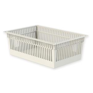 Panier en plastique pour chariots ISO - gris - 600 × 400 × h 200 mm