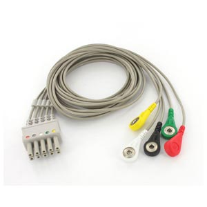 5 leade conectores snap para ecg cabo para B5 monitor - novo