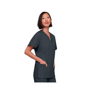 Cherokee WorkWear Originals Casaca sanitaria unisex con cuello en V gris oscuro - XXS