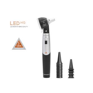 Otoscópio Heine Mini 3000® F.O. LED - com cabo a pilhas e espéculos reutilizáveis - preto
