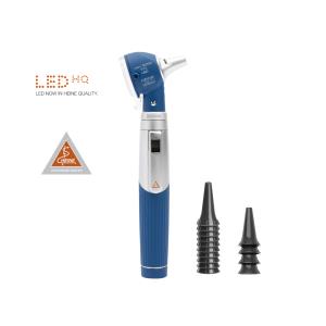 Otoscópio Heine Mini 3000® F.O. LED - com cabo a pilhas e espéculos reutilizáveis - azul