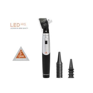 Otoscópio Heine Mini 3000 LED com iluminação direta, cabo a pilhas e espéculos reutilizáveis - preto
