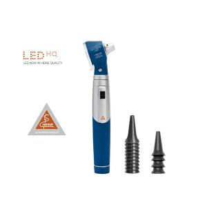 Otoscópio Heine Mini 3000 LED com iluminação direta, cabo a pilhas e espéculos reutilizáveis - azul