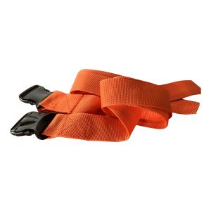 Immobilisation belt in orange polypropylene with plastic buckle