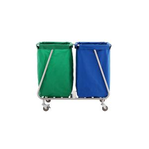 Carrello biancheria doppio in acciaio inox AISI 202