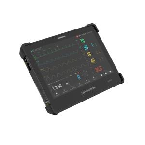 Monitor multiparamétrico AIView VX em formato tablet - SpO₂, PR, NIBP, ECG, Temp e RESP