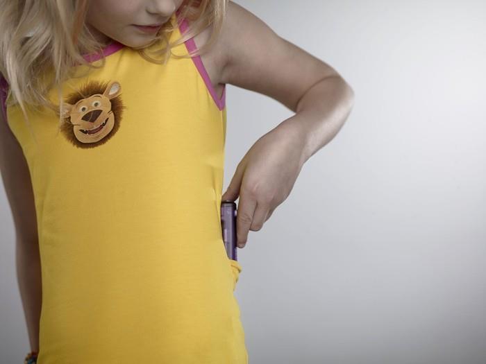 Canottiera per bambini Lenny il leone e profili arancioni 